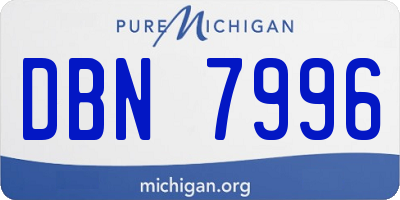 MI license plate DBN7996