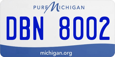 MI license plate DBN8002