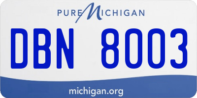 MI license plate DBN8003