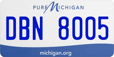 MI license plate DBN8005