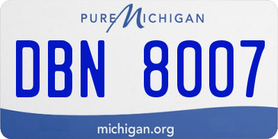 MI license plate DBN8007