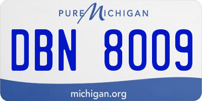 MI license plate DBN8009