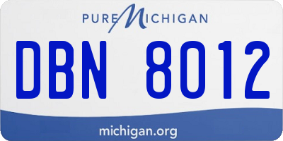 MI license plate DBN8012