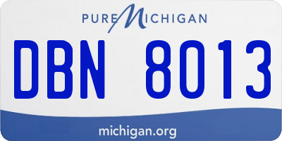 MI license plate DBN8013