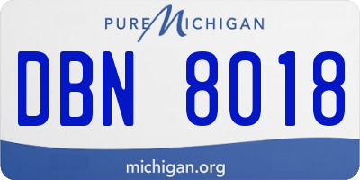 MI license plate DBN8018