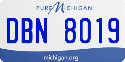 MI license plate DBN8019