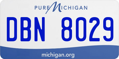 MI license plate DBN8029
