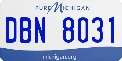 MI license plate DBN8031