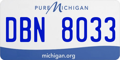 MI license plate DBN8033