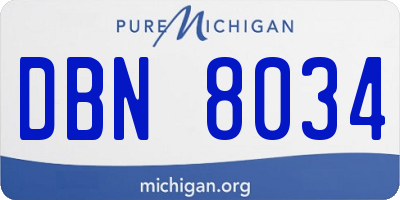 MI license plate DBN8034