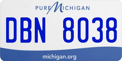 MI license plate DBN8038