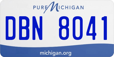 MI license plate DBN8041