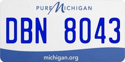 MI license plate DBN8043