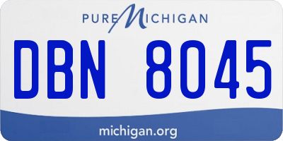 MI license plate DBN8045
