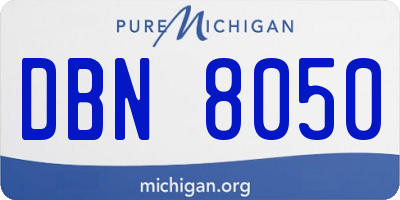 MI license plate DBN8050