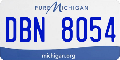 MI license plate DBN8054