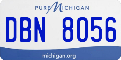 MI license plate DBN8056