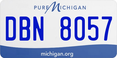 MI license plate DBN8057