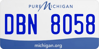 MI license plate DBN8058