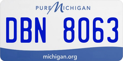 MI license plate DBN8063