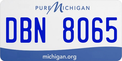 MI license plate DBN8065