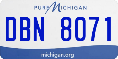 MI license plate DBN8071