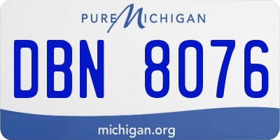 MI license plate DBN8076