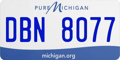 MI license plate DBN8077