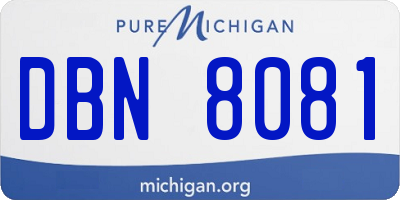 MI license plate DBN8081