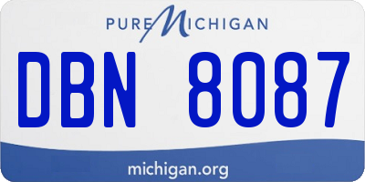 MI license plate DBN8087