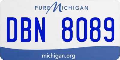 MI license plate DBN8089
