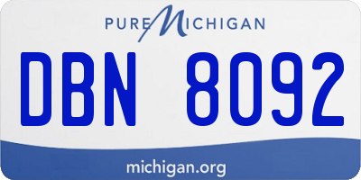 MI license plate DBN8092
