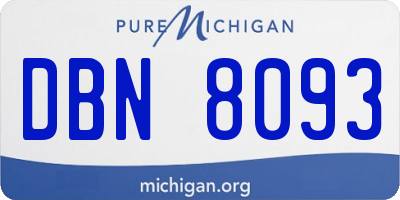 MI license plate DBN8093
