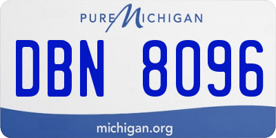 MI license plate DBN8096