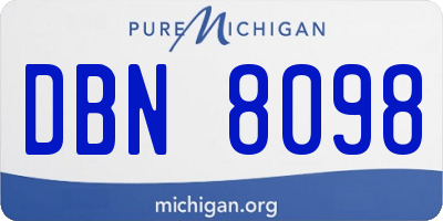 MI license plate DBN8098