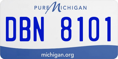 MI license plate DBN8101