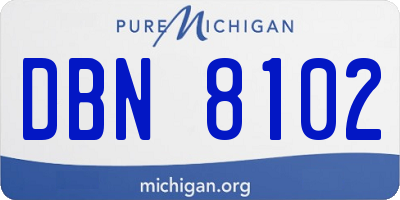 MI license plate DBN8102
