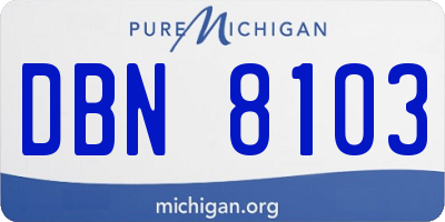 MI license plate DBN8103