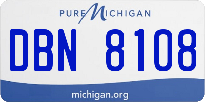 MI license plate DBN8108