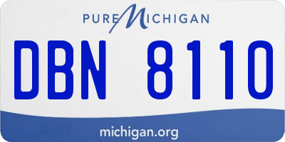 MI license plate DBN8110