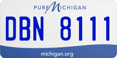 MI license plate DBN8111