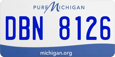MI license plate DBN8126