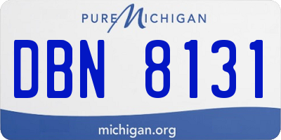 MI license plate DBN8131
