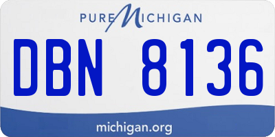 MI license plate DBN8136