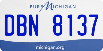 MI license plate DBN8137