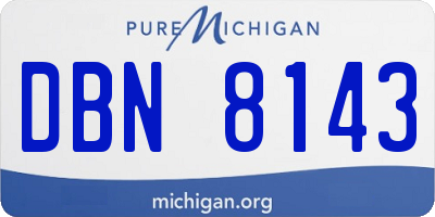MI license plate DBN8143