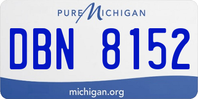 MI license plate DBN8152