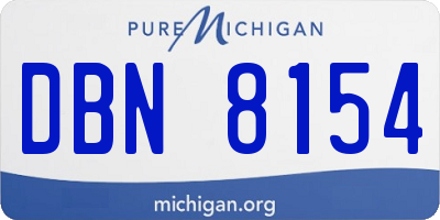 MI license plate DBN8154