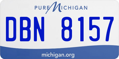 MI license plate DBN8157