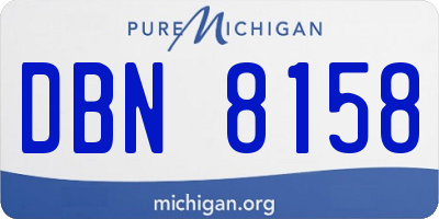 MI license plate DBN8158